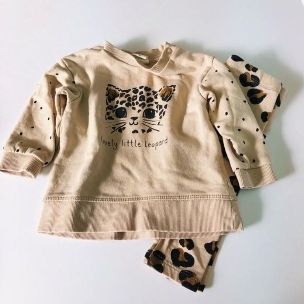 H&M Lovely Little Leopard 2 Piece Cotton Set | 6 Months